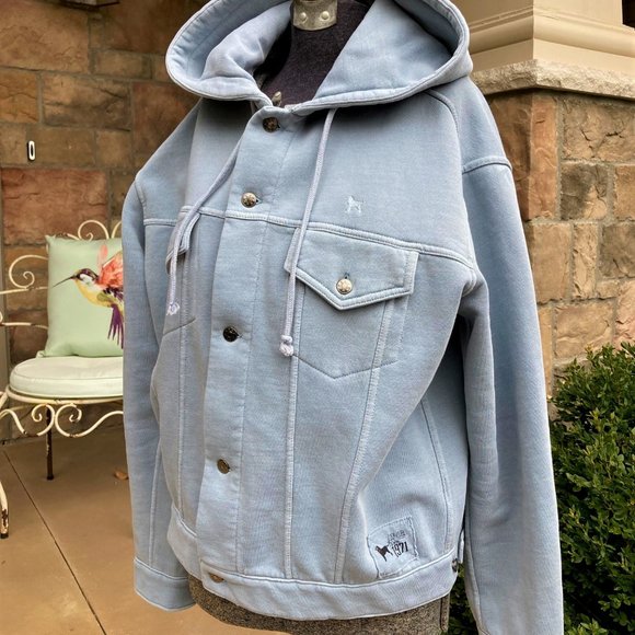 The Black Dog Tops - The Black Dog - Vintage Collection, Oversized Blue Sweatshirt Jacket Size Large